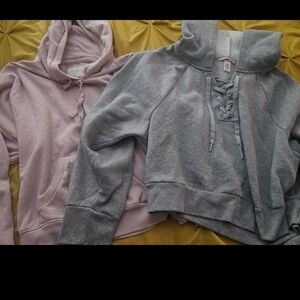 Victoria's Secret Pink and Gray Hoodies